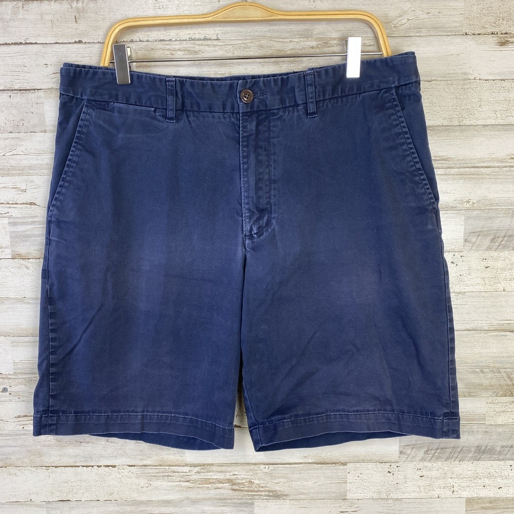 Lands End Shorts Men Navy Blue 36 Traditional Fit Flex Waistband Outdoors Hiking